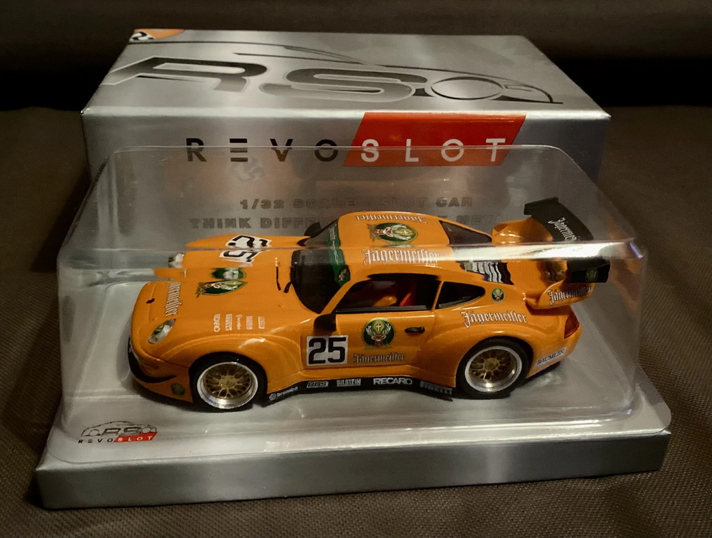 Slotcars66 Porsche 911 GT2 1/32nd scale slot car by Revoslot orange #25  